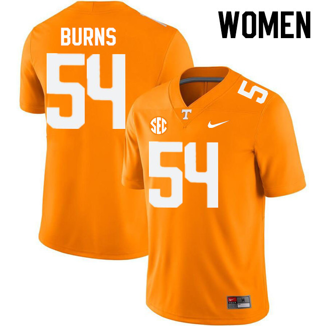 Women #54 Jordan Burns Tennessee Volunteers College Football Jerseys Stitched-Orange